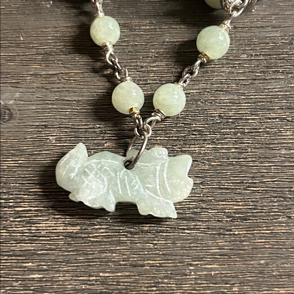 Jade & 925 Sterling Silver Charm Bracelet - Luck & Fortune Theme - Picture 5 of 7